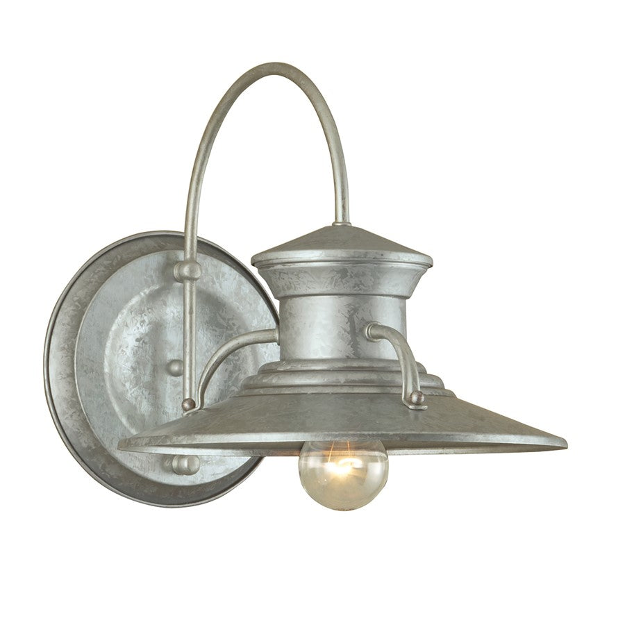 Atlas Lighting Budapest 12in 1-Light Outdoor Sconce | Traditional Galvanized Silver Metal | Entryway & Covered Patio | Model OL11083-SV