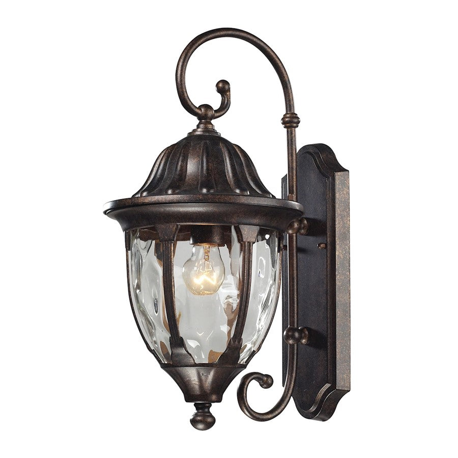 Atlas Lighting Glendale 18in 1-Light Outdoor Sconce | Traditional Regal Bronze and Textured Glass | Porch & Entryway | Model OL11148-BZ