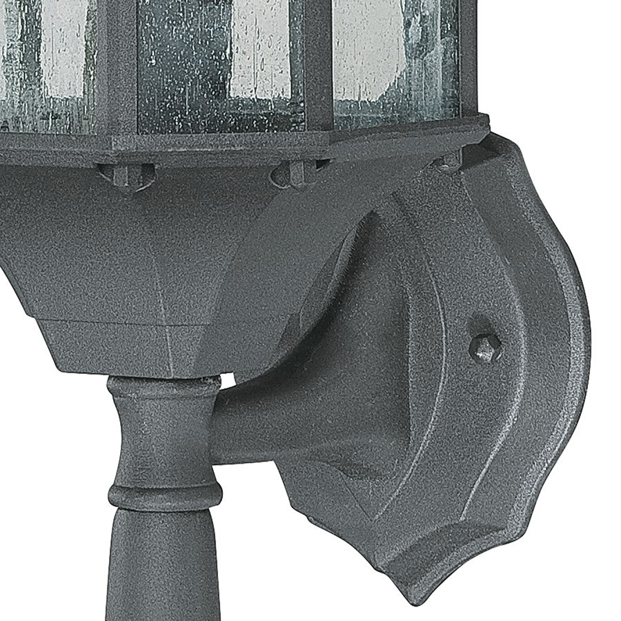 Atlas Lighting Hawthorne 26in 1-Light Outdoor Wall Sconce | Traditional Black and Clear Seeded Glass | Porch & Entryway | Model OL11151-BK