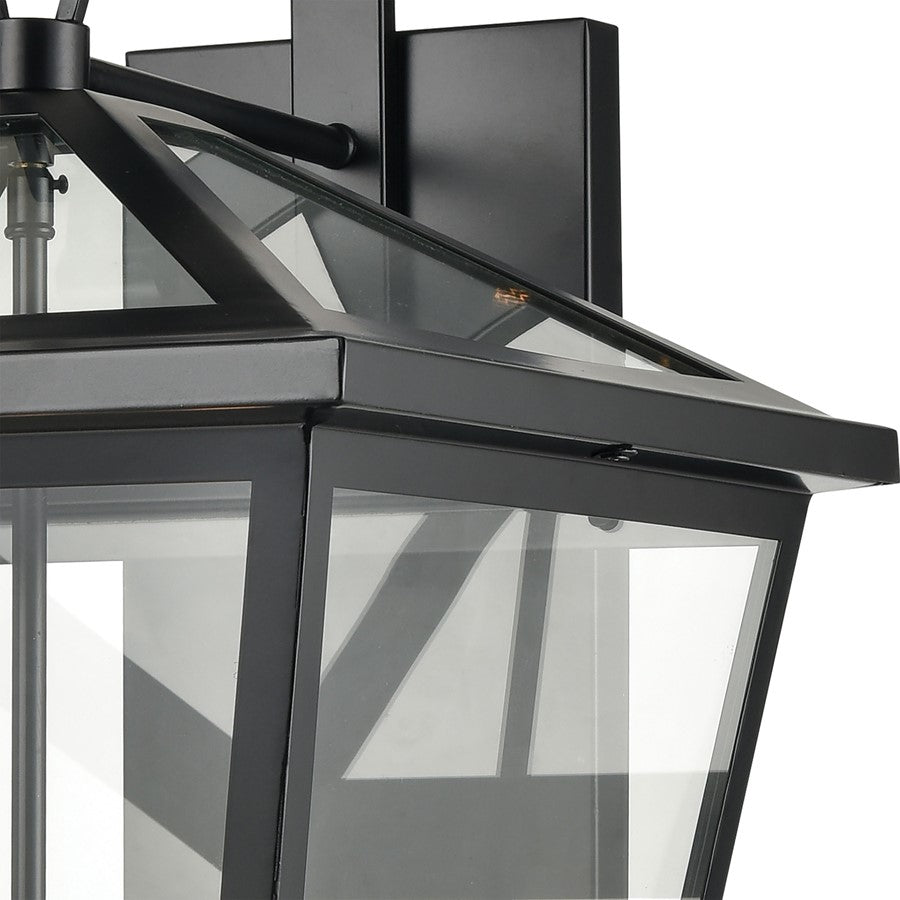 Atlas Lighting Main Street 23in 4-Light Outdoor Sconce | Traditional Black and Clear Glass | Porch & Entryway | 14 x 16 x 23 in | Model OL11174-BK