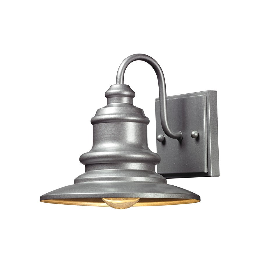Atlas Lighting Marina 8in 1-Light Outdoor Sconce | Traditional Matte Silver and Silver Metal | Entryway & Covered Patio | Model OL11176-SV