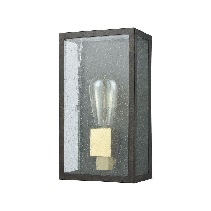 Atlas Lighting McKenzie 11in 1-Light Outdoor Sconce | Modern Blackened Bronze and Brushed Brass | Entryway & Covered Patio | Model OL11179-BZ