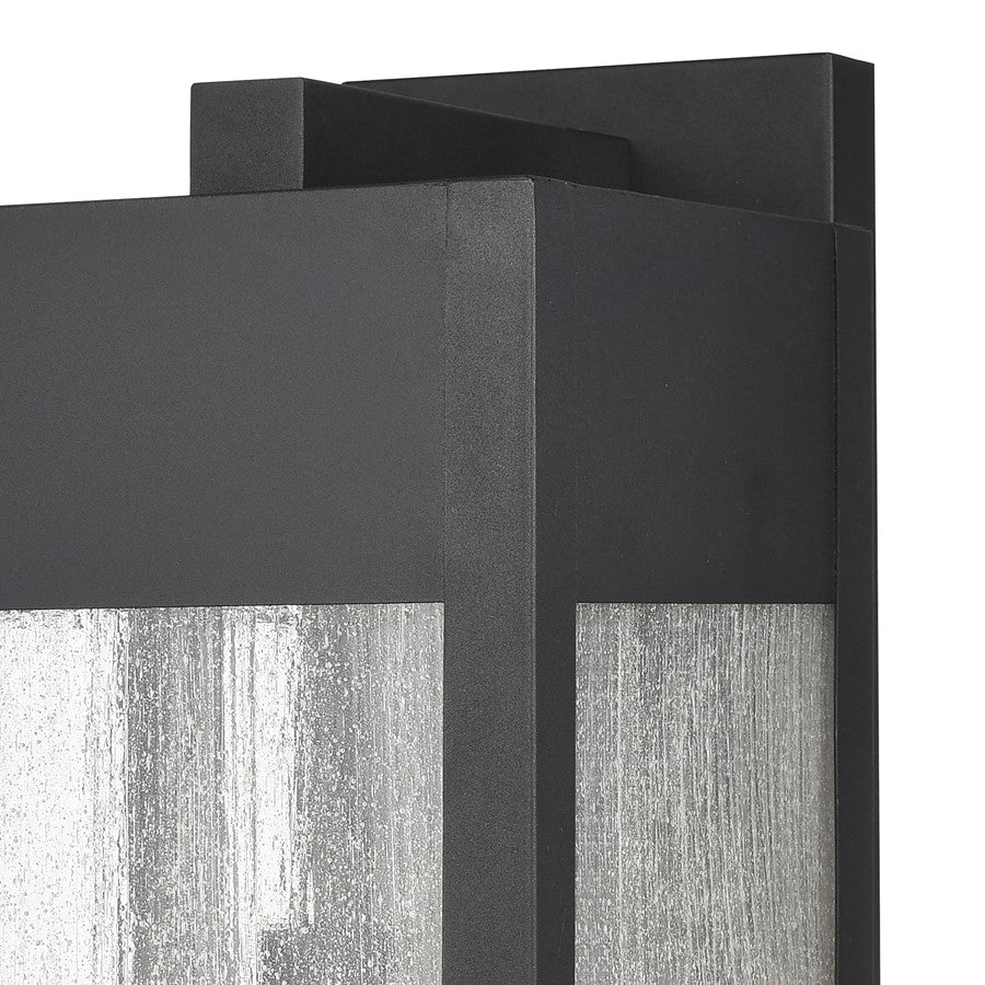 Atlas Lighting Angus 26.25in 1-Light Outdoor Sconce | Transitional Charcoal and Seeded Glass Rectangular | Entryway & Covered | Model OL11287-BK