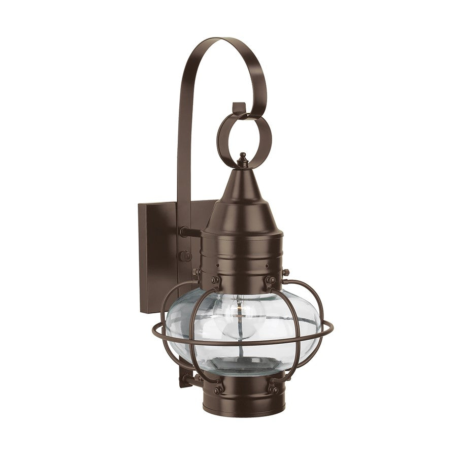 Atlas Lighting Classic Onion 9in 1-Light Outdoor Sconce | Traditional Bronze and Clear Glass | Coastal Entryway & Patio | Model OL11295-BZ