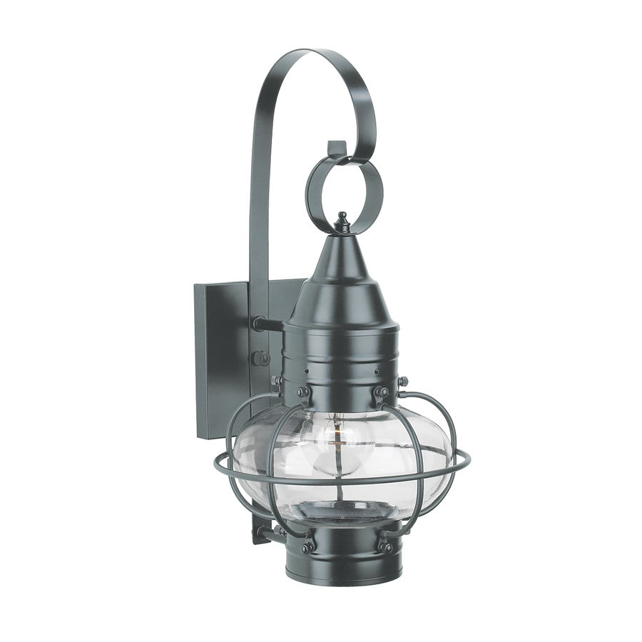 Atlas Lighting Classic Onion 9in 1-Light Outdoor Sconce | Traditional Gunmetal and Clear Glass | Coastal Entryway & Patio | Model OL11295-GY1