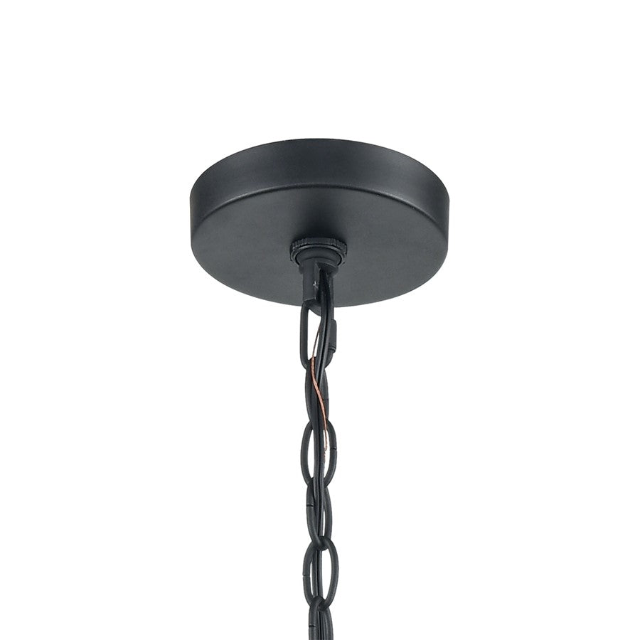 Atlas Lighting Torch 26'' Wide 6Lt Outdoor Pendant, Black/Clear