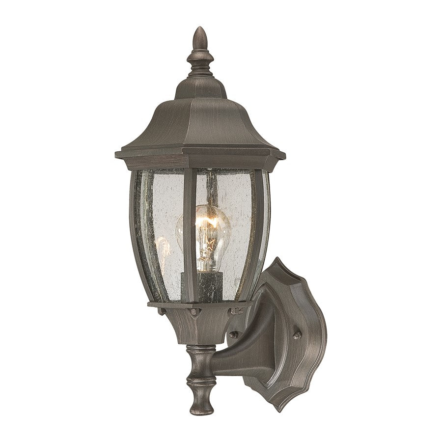 Atlas Lighting Covington 14in 1-Light Outdoor Sconce | Traditional Painted Bronze and Seeded Glass | Entryway & Patio | Model OL11389-BZ