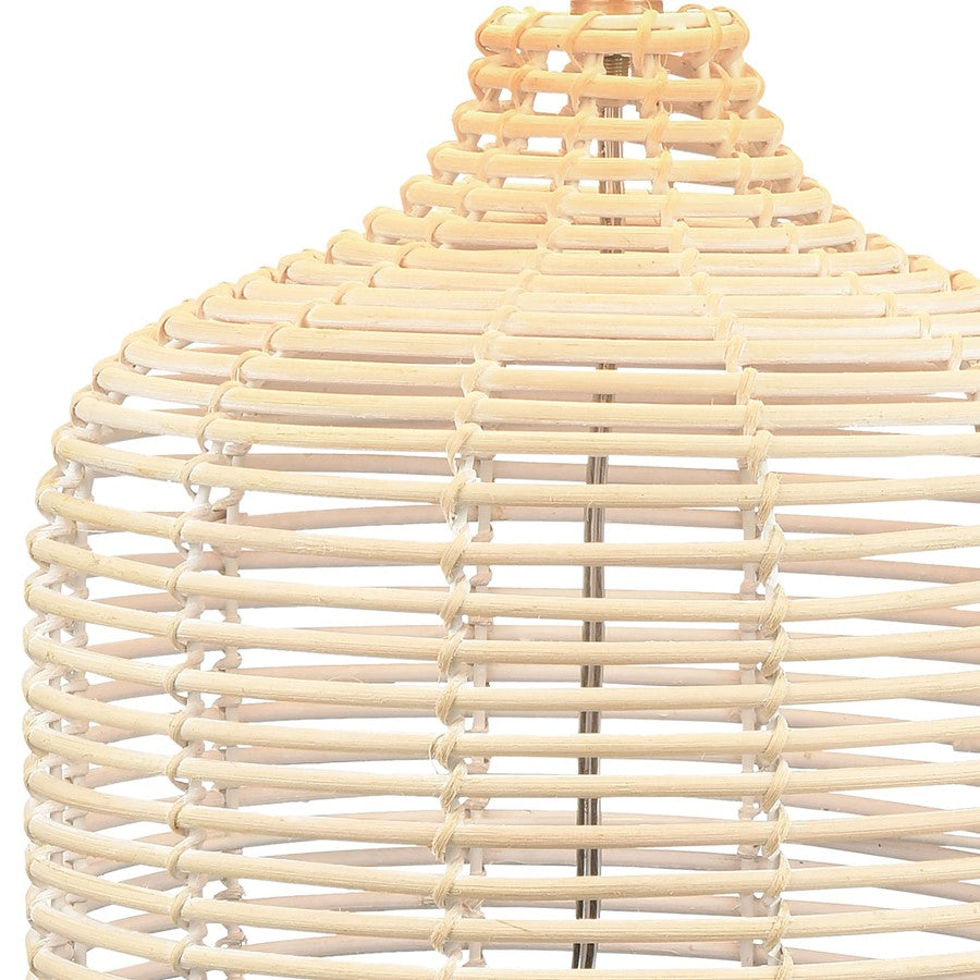 Atlas Lighting Crawford Cove 26in 1-Light Table Lamp | Natural Bleached Rattan and White Linen | Bedroom & Living Room | Model PL11048-WH