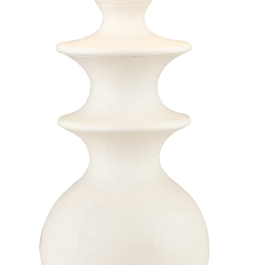 Atlas Lighting Depiction 32in 1-Light Table Lamp | Matte White Composite and White Linen | Bedroom & Living Room | 18 x 18 x 32 in | Model PL11050-WH