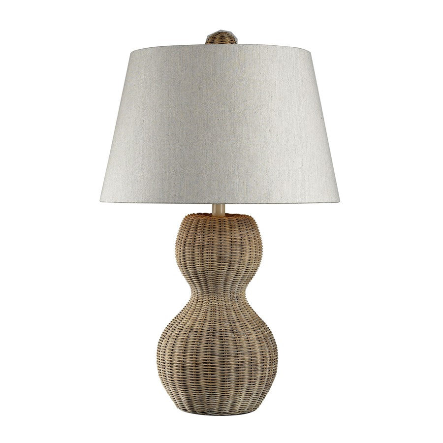 Atlas Lighting Sycamore Hill 26in 1-Light Table Lamp | Natural Materials and White Fabric Shade | Living Room & Bedroom | Model PL11108-NA