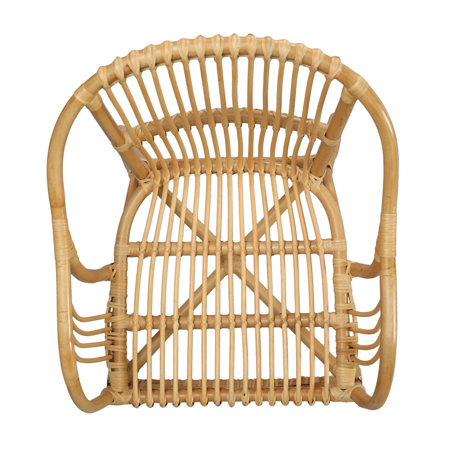 Atlas Lighting Tika 23in Wide Rattan Arm Chair | Natural Wood and Rattan | Living Room & Reading Nook Seating | 23 x 25 x 34 in | Model SE11060-01