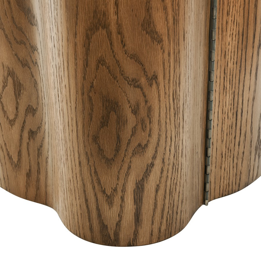 Atlas Lighting Woodside 73in 4-Door Credenza | Medium Oak and White Marble Top | Living Room & Dining Room Storage | Model ST11094-01