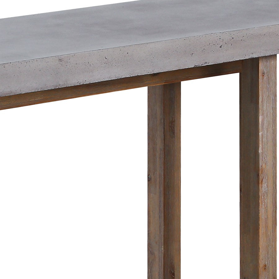 Atlas Lighting Merrell 63in Console Table | Transitional Polished Concrete and Wood | Entryway & Dining Room Hall Table | Model TA11122-01