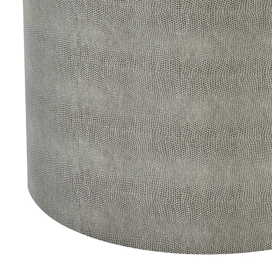 Atlas Lighting Dexter 16in Round Accent Table | Gray Faux Shagreen Fabric | Living Room & Bedroom Side Table | 16 x 16 x 18 in | Model TA11216-01