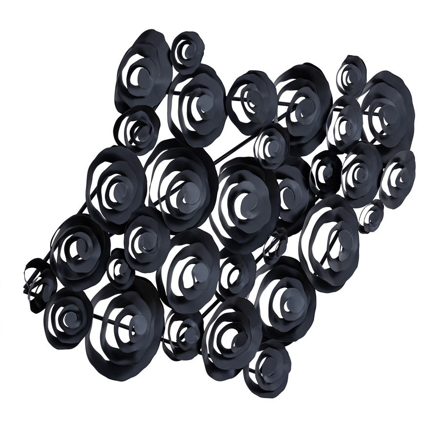Atlas Lighting Brando 45in Wide Dimensional Wall Art | Transitional Matte Black Metal Swirls | Living Room & Office Decor | Model WA11025-01
