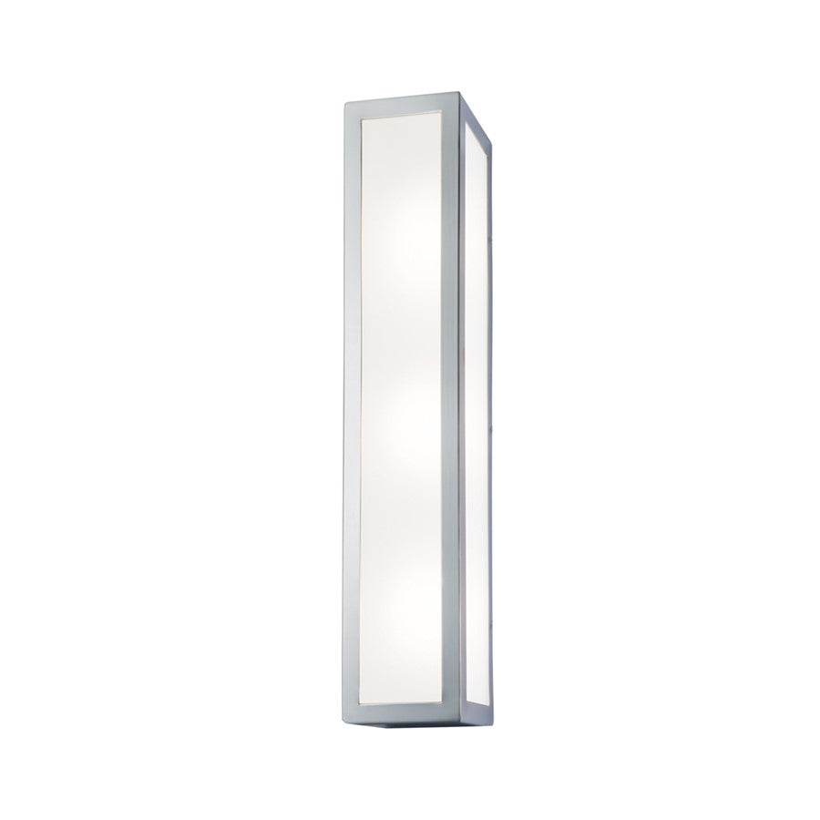 Atlas Lighting Kaset 18in Integrated LED Wall Sconce | Modern Brushed Nickel and White Glass | Bedroom & Hallway | 18 x 3 x 18 in | Model WL11095-NK