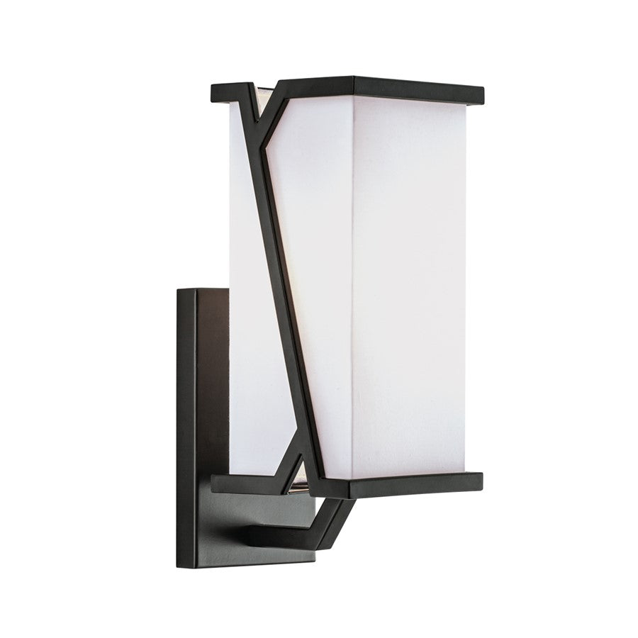 Atlas Moiselle 1-Light Wall Sconce | Transitional Matte Black and White Fabric Shade | Bedroom & Living Room | 4.5 x 6.75 x 12 in | Model WL11116-BK