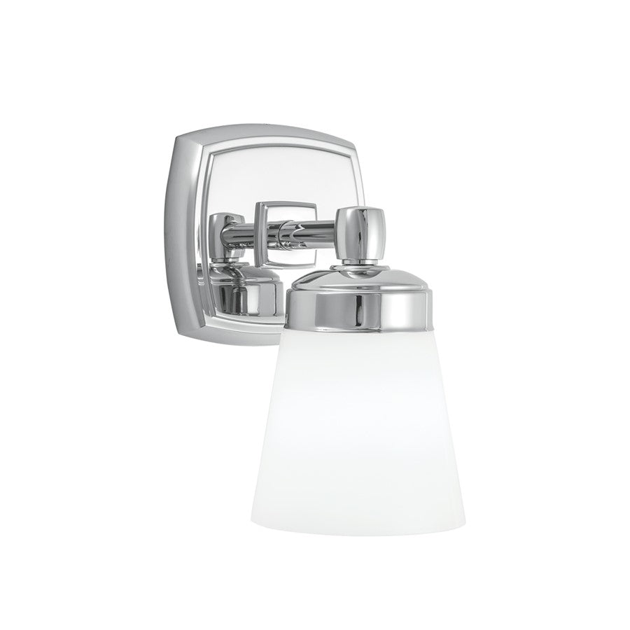Atlas Lighting Soft Square 8.5in 1-Light Wall Sconce | Traditional Chrome and Clear Glass | Bathroom & Hallway Accent Light | Model WL11146-CH