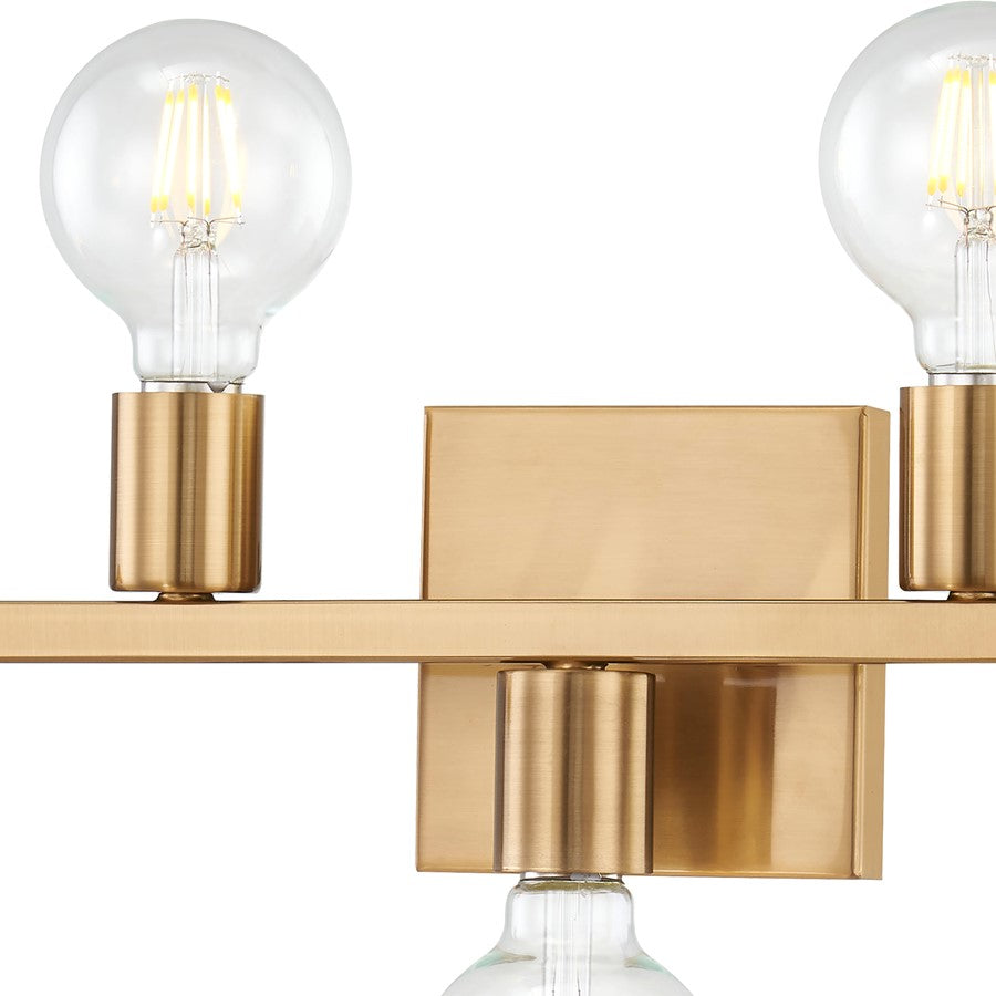 Atlas Attune 22in 5-Light Vanity Light | Modern Burnished Brass Metal | Bathroom & Powder Room | 22 x 3.5 x 4.75 in | Model WL11195-BS