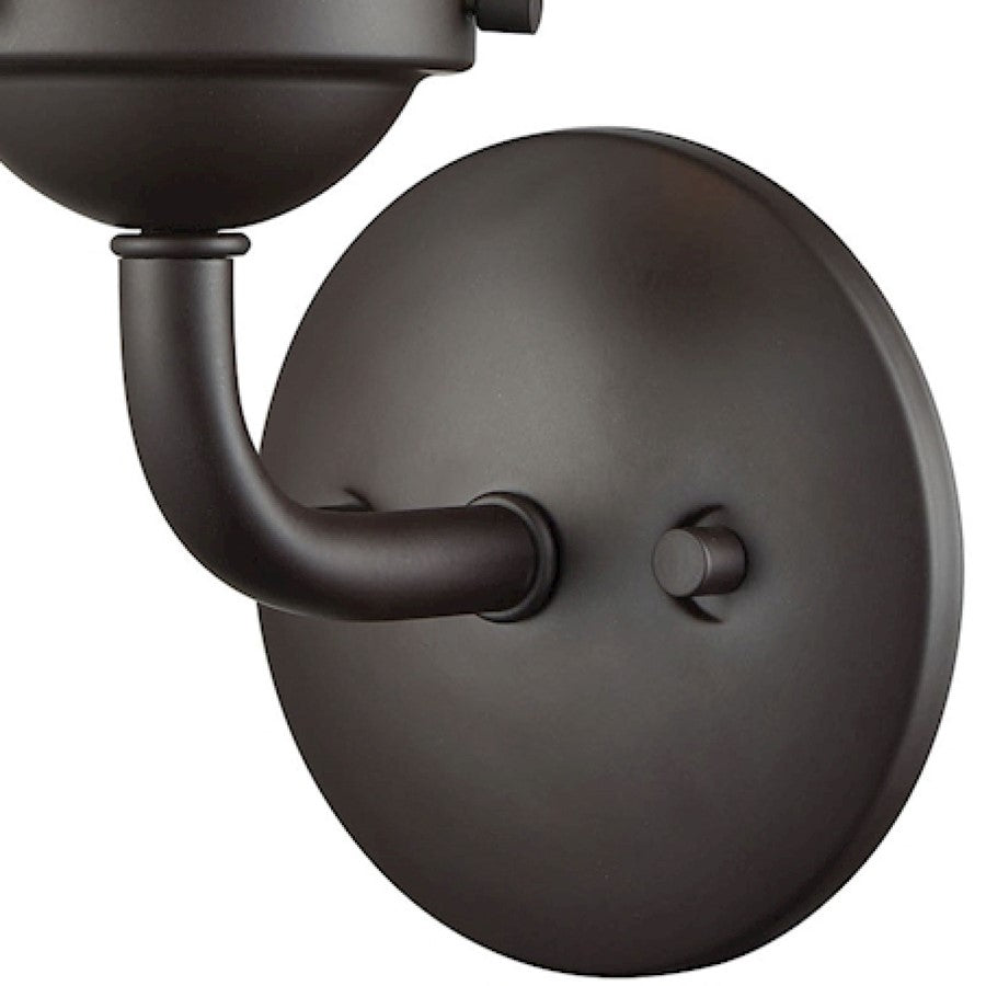Atlas Lighting Beckett 12in 1-Light Wall Sconce | Modern Oil Rubbed Bronze and Clear Glass | Bathroom & Hallway | 6 x 7 x 12 in | Model WL11202-BZ