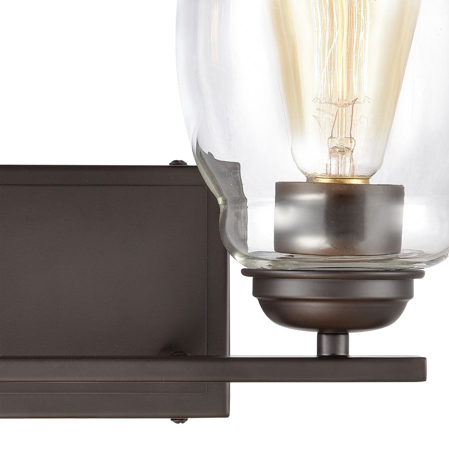 Atlas Lighting Calistoga 14in 2-Light Vanity Light | Traditional Oil Rubbed Bronze and Clear Glass | Bathroom Vanity | Model WL11241-BZ