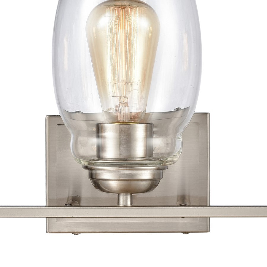 Atlas Lighting Calistoga 22in 3-Light Vanity Light | Traditional Brushed Nickel and Clear Glass | Bathroom Vanity | 22 x 6 x 9 in | Model WL11242-NK