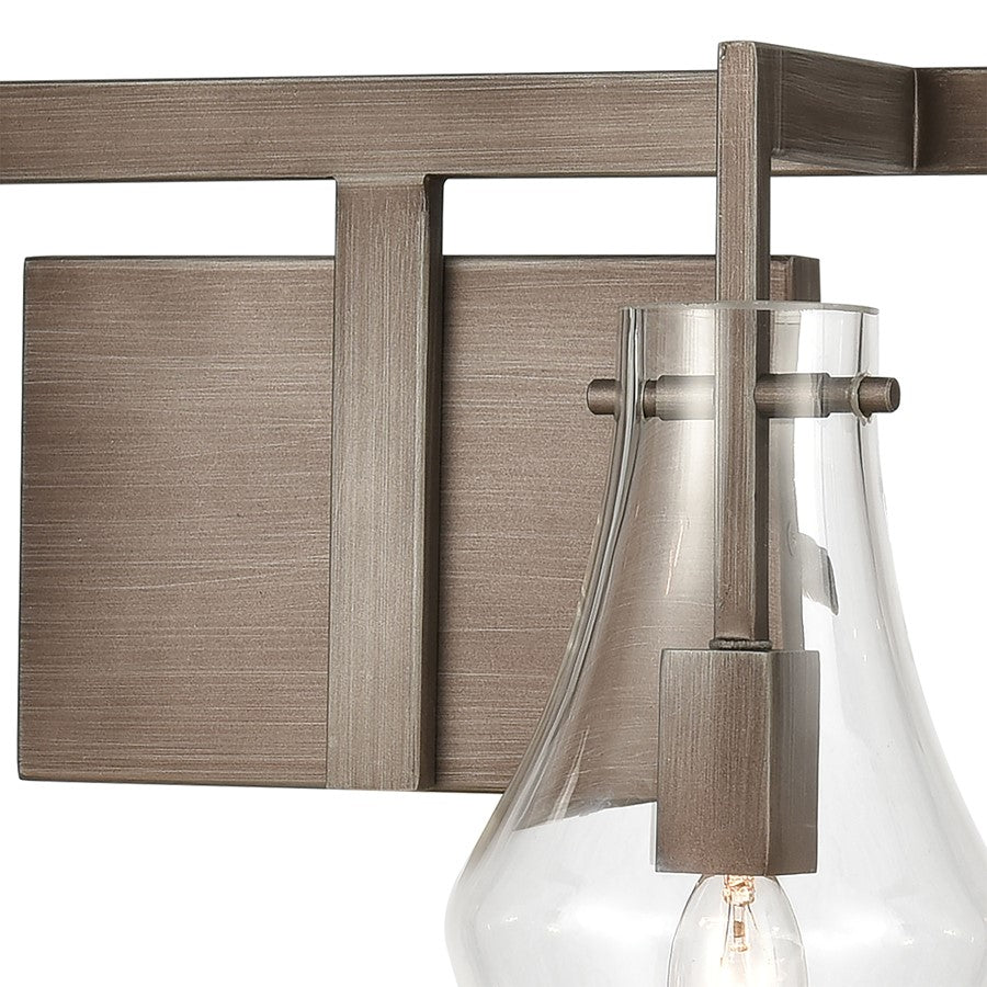 Atlas Lighting Culmination 36in 4-Light Vanity Light | Transitional Weathered Zinc and Clear Glass | Bathroom Vanity | Model WL11270-GY