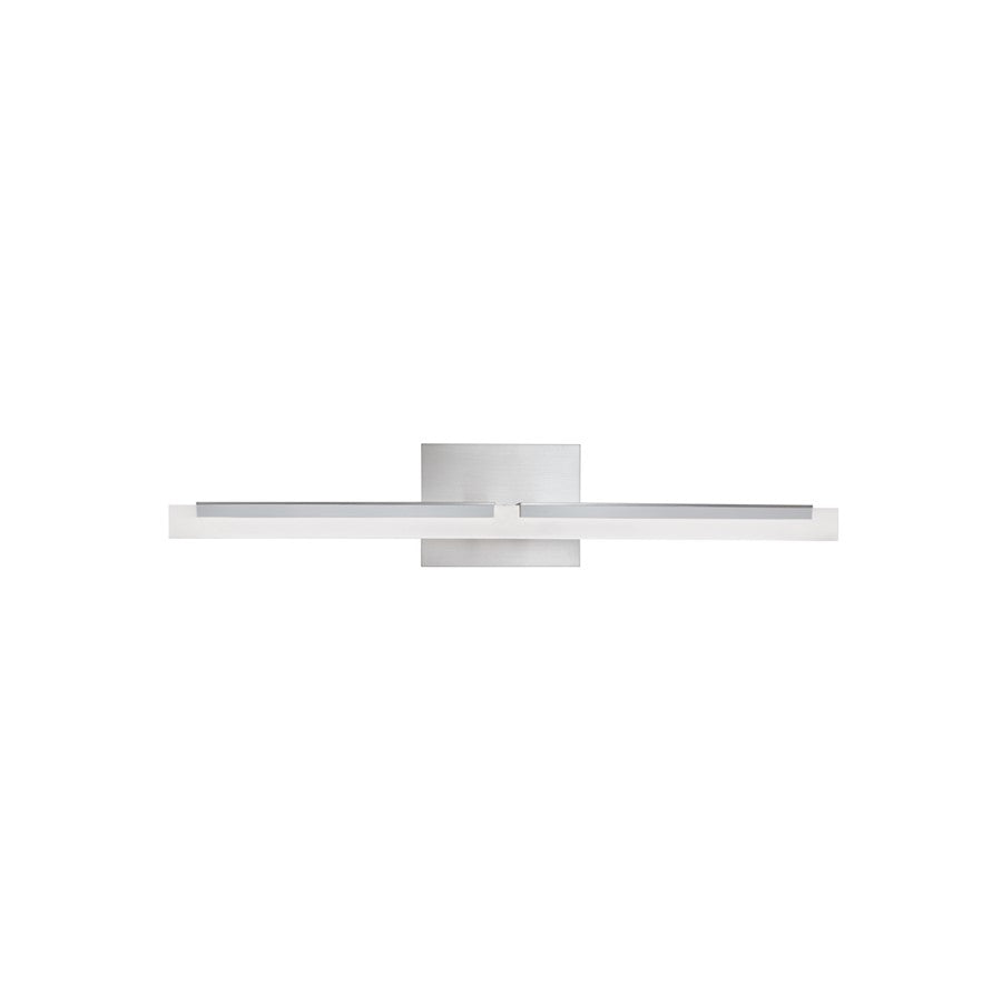 Atlas Lighting Double L 26in 1-Light LED Vanity Light | Modern Brushed Nickel and White Acrylic | Bathroom Vanity | Model WL11281-NK