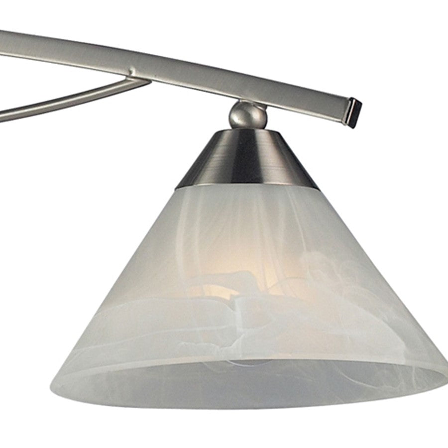 Atlas Lighting Elysburg 36in 4-Light Vanity Light | Transitional Satin Nickel and White Glass | Bathroom Vanity | 36 x 9 x 9 in | Model WL11290-NK