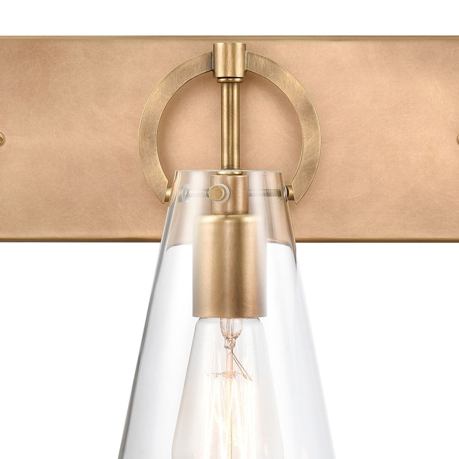 Atlas Lighting Gabby 23in 3-Light Vanity Light | Modern Natural Brass and Clear Glass | Bathroom & Powder Room | 23 x 6 x 10 in | Model WL11307-BS