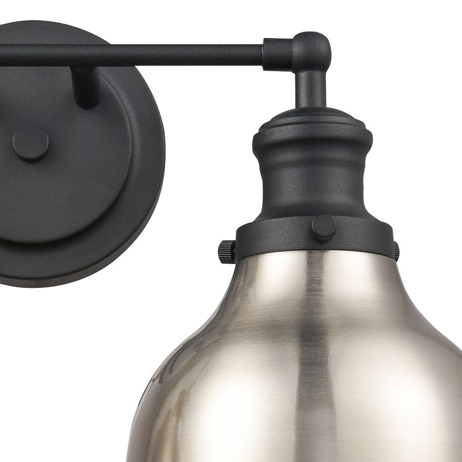 Atlas Lighting Haralson 2-Light Vanity Light | Traditional Charcoal and Satin Nickel Metal | Bathroom & Vanity Lighting | Model WL11317-BK1
