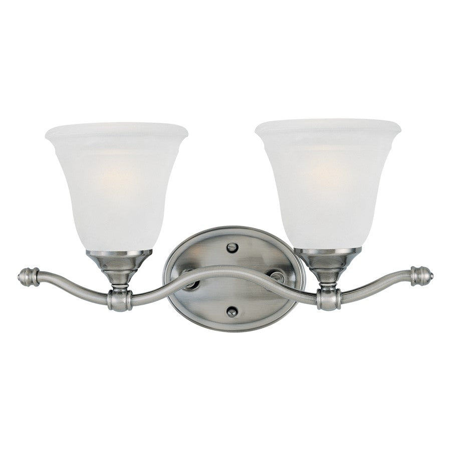 Atlas Lighting Harmony 16in 2-Light Vanity Light | Traditional Satin Pewter and White Frosted Glass | Bathroom Vanity | Model WL11319-SV