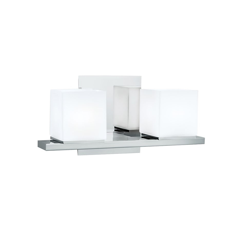 Atlas Lighting Icereto 11.5in 2-Light Vanity Light | Traditional Chrome and White Glass | Bathroom Vanity | 11.5 x 11.5 x 5.5 in | Model WL11339-CH