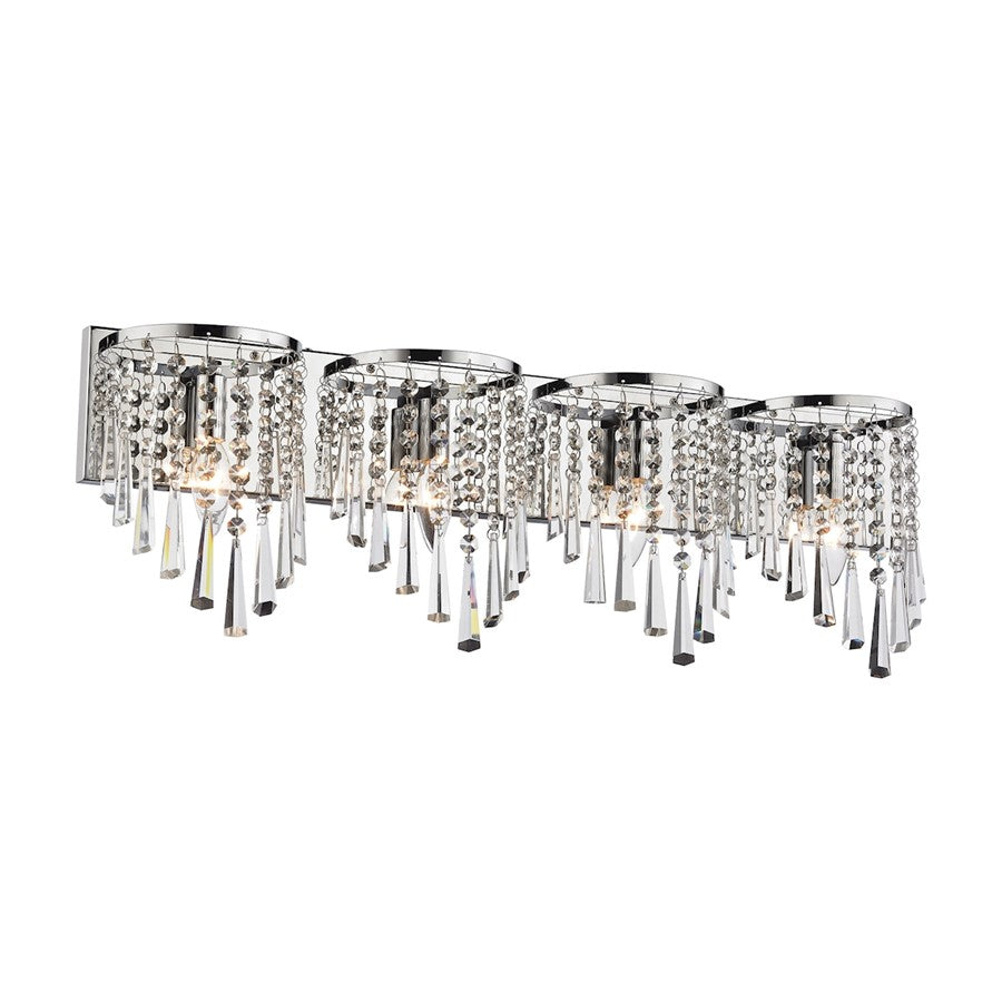 Atlas Lighting Jariah 30in 4-Light Vanity Light | Modern Polished Chrome and Clear Glass | Bathroom & Powder Room | 30 x 4 x 10 in | Model WL11347-CH