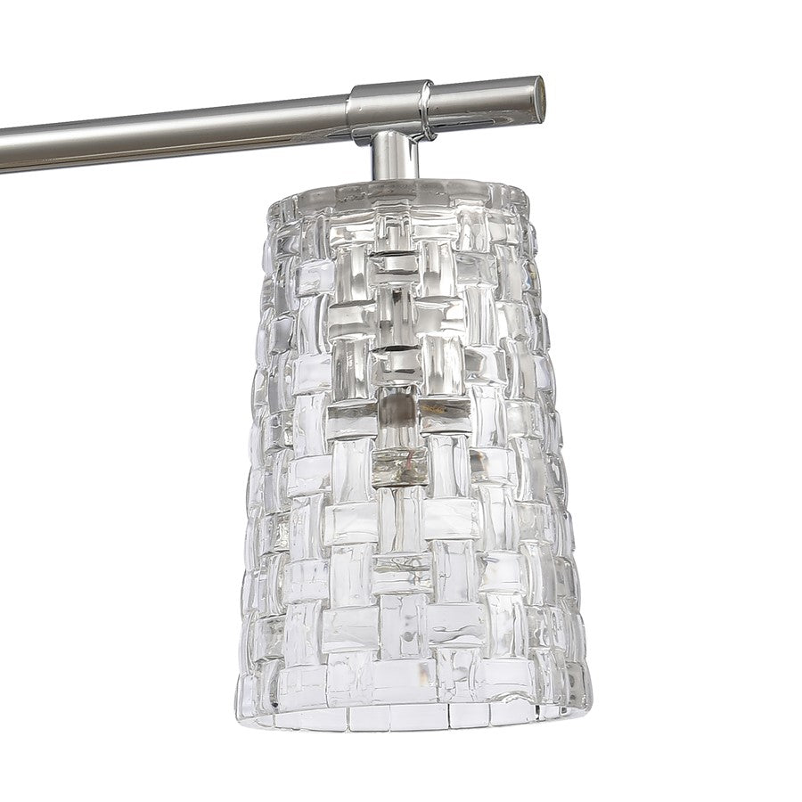 Atlas Lighting Lightweave 32in 4-Light Vanity Light | Traditional Polished Nickel and Clear Textured Glass | Bathroom Vanity | Model WL11362-NK