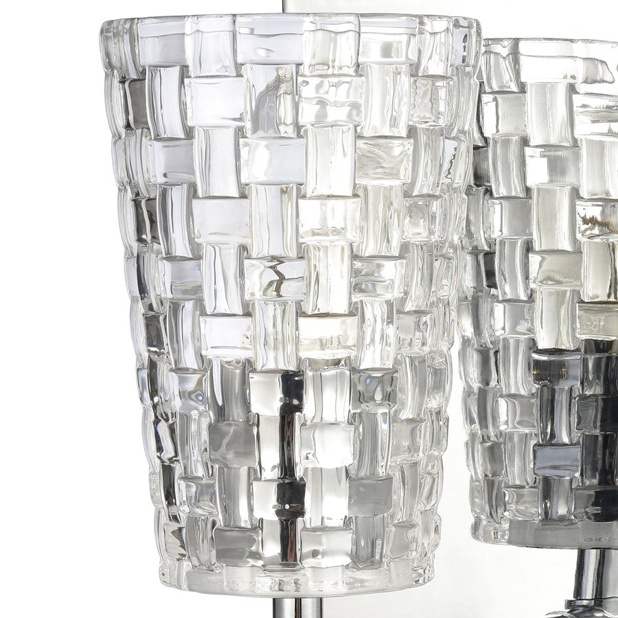 Atlas Lighting Lightweave 4.75in 1-Light Vanity Light | Traditional Polished Nickel and Clear Textured Glass | Bathroom Vanity | Model WL11363-NK