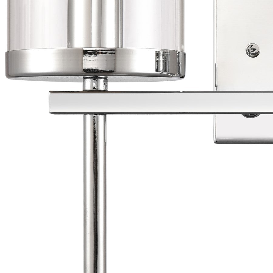 Atlas Lighting Oakland 13.5in 2-Light Vanity Light | Modern Chrome and Clear Glass | Bathroom Vanity | 13.5 x 6.75 x 12 in | Model WL11383-CH