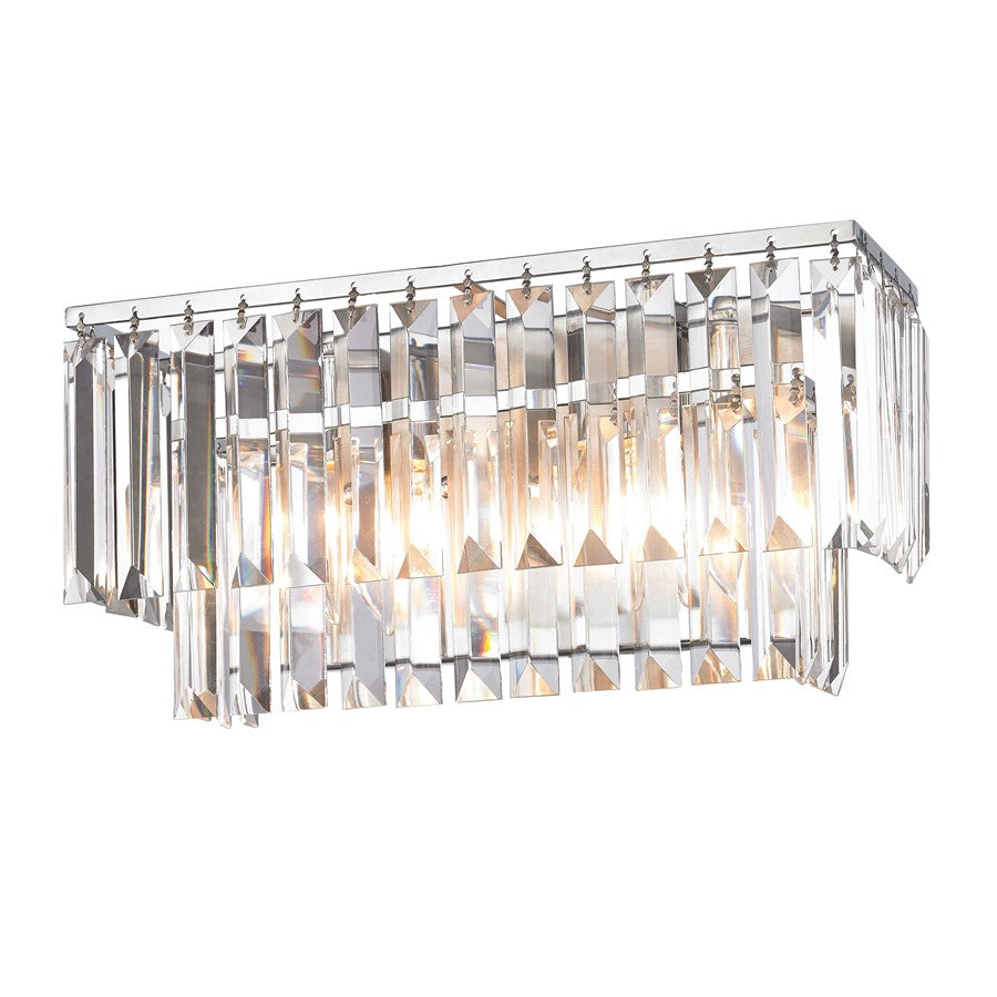 Atlas Lighting Palacial 15in 2-Light Vanity Light | Traditional Polished Chrome and Clear Glass | Bathroom & Powder Room | Model WL11388-CH