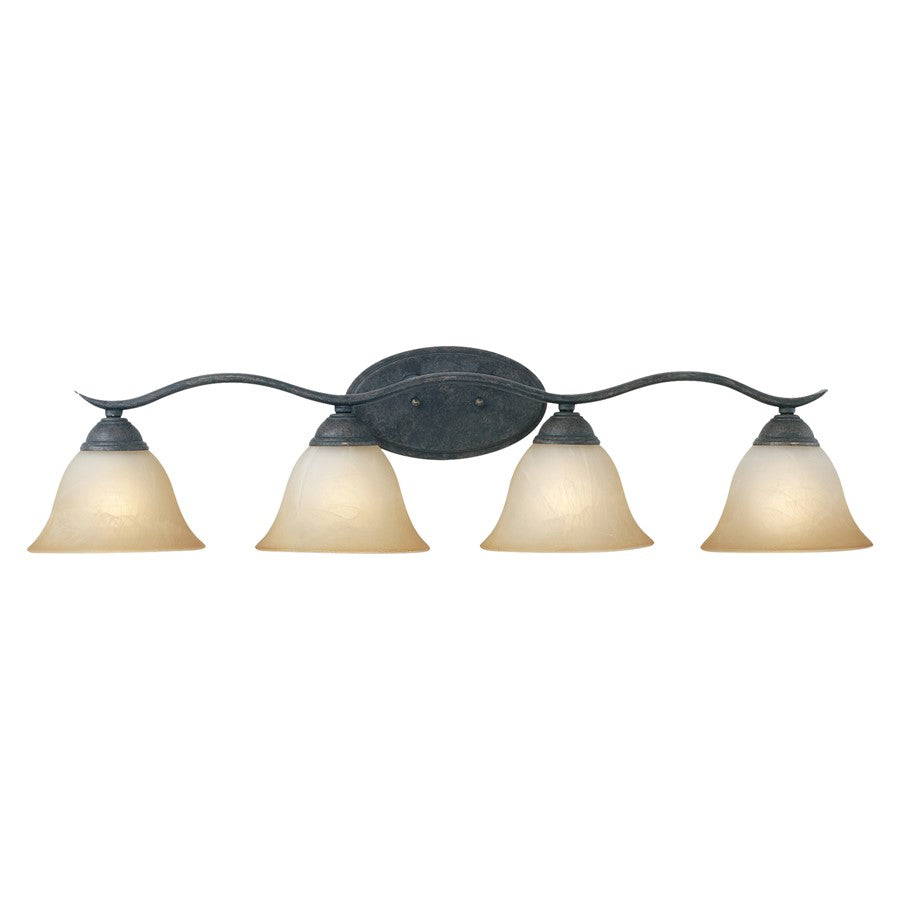 Atlas Lighting Prestige 36in 4-Light Vanity Light | Traditional Sable Bronze and White Alabaster Glass | Bathroom Vanity & Double | Model WL11414-BZ