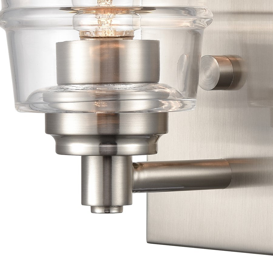 Atlas Lighting Pulsate 4.5in 1-Light Vanity Light | Transitional Satin Nickel and Clear Glass | Bathroom Vanity | Model WL11418-NK