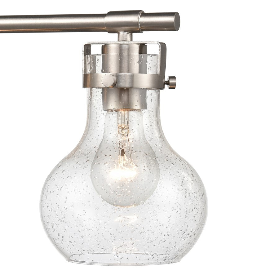 Atlas Lighting Salamanca 29in 4-Light Vanity Light | Transitional Satin Nickel and Clear Seeded Glass | Bathroom Vanity | Model WL11433-NK