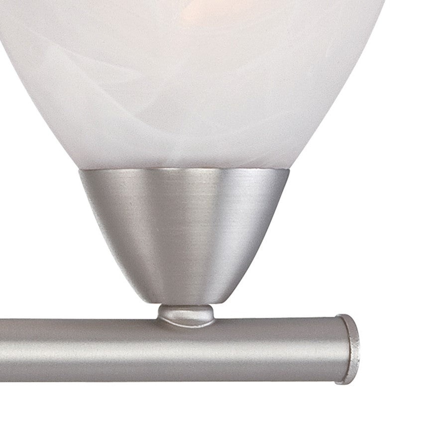Atlas Lighting Tia 15.75in 2-Light Vanity Light | Traditional Matte Nickel and White Frosted Glass | Bathroom Vanity & Powder Room | Model WL11455-NK