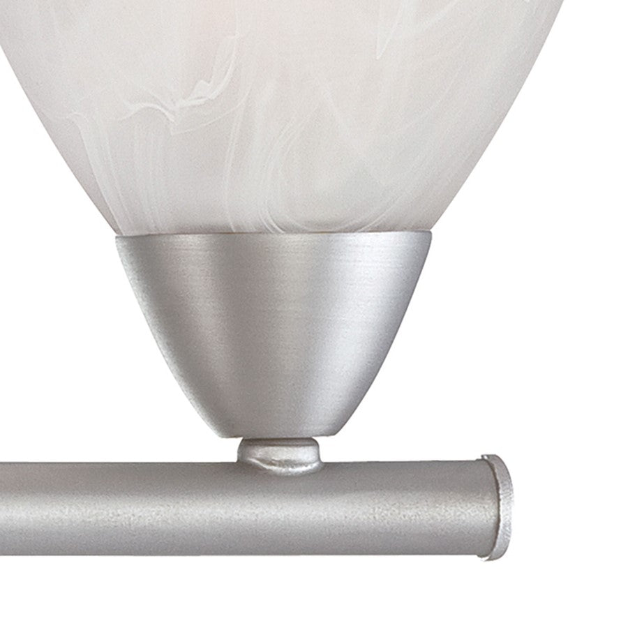 Atlas Lighting Tia 22.5in 3-Light Vanity Light | Traditional Matte Nickel and White Frosted Glass | Bathroom Vanity & Powder Room | Model WL11456-NK