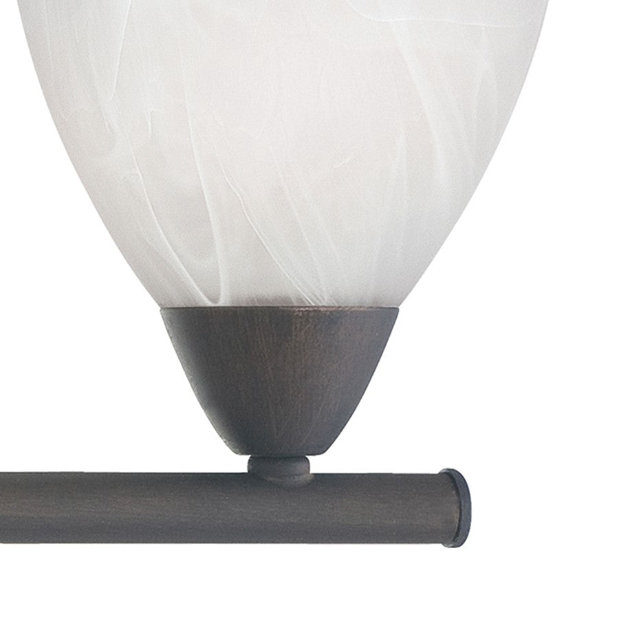 Atlas Lighting Tia 30.75in 4-Light Vanity Light | Traditional Painted Bronze and White Frosted Glass | Bathroom Vanity & Powder | Model WL11457-BZ