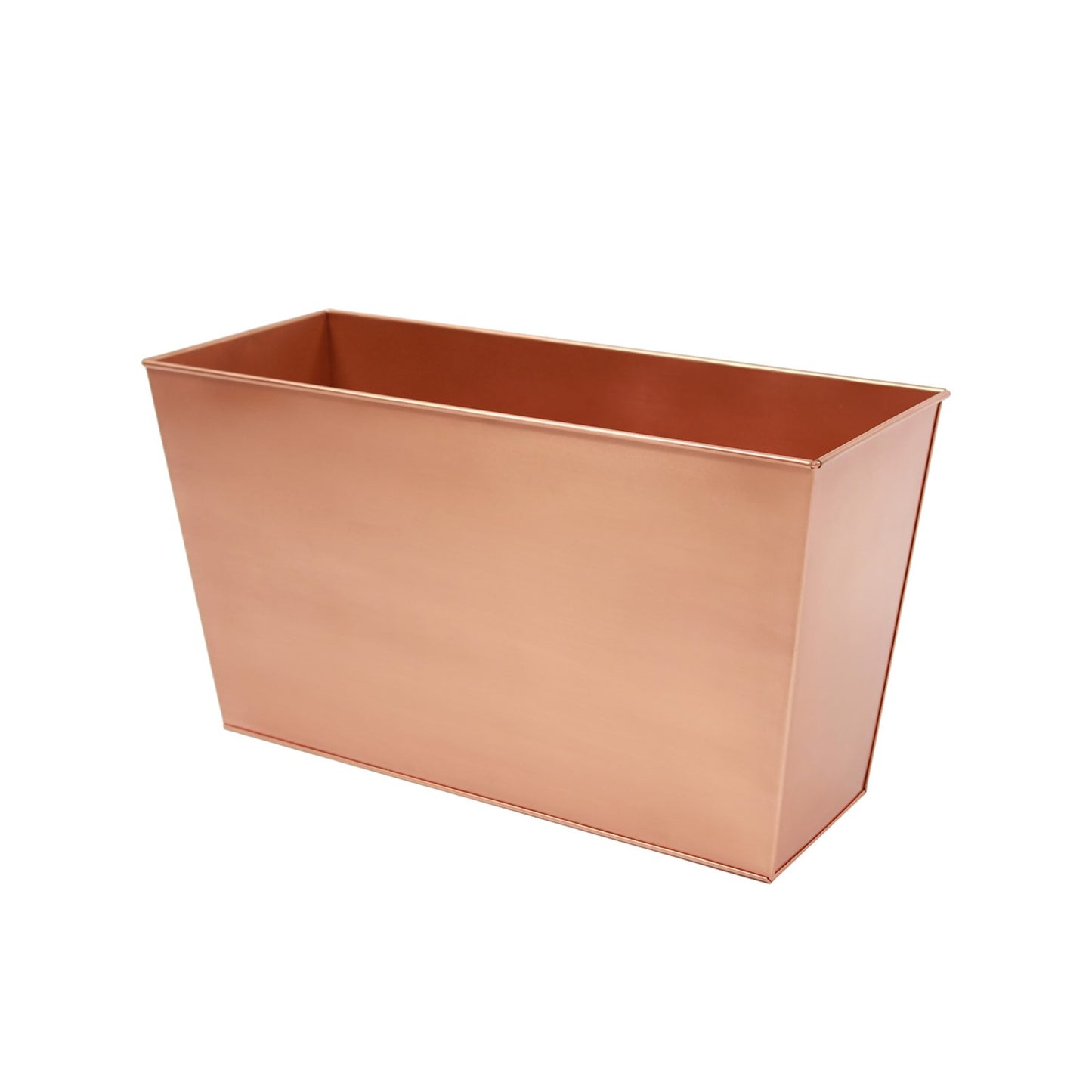 ACHLA Flower Box 22in Decorative Planter Cachepot | Copper Plated Galvanized Steel | Indoor & Outdoor Container Garden | 22 x 9 x 12 in | Model C-10C
