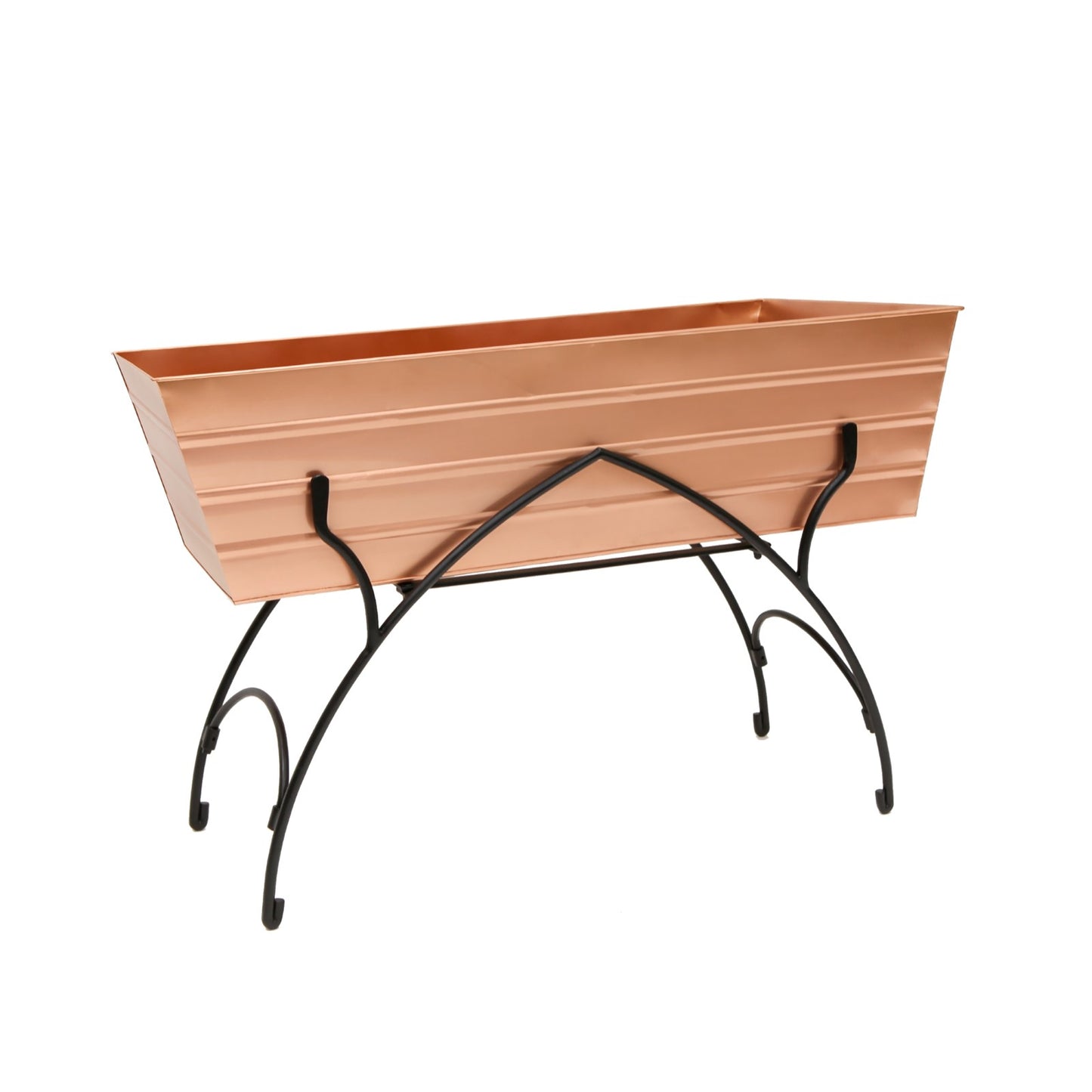 ACHLA Bella 36in Flower Box Stand | Art Deco Wrought Iron and Copper Plated Steel | Patio & Balcony Container Gardening | Model C-21C-S2