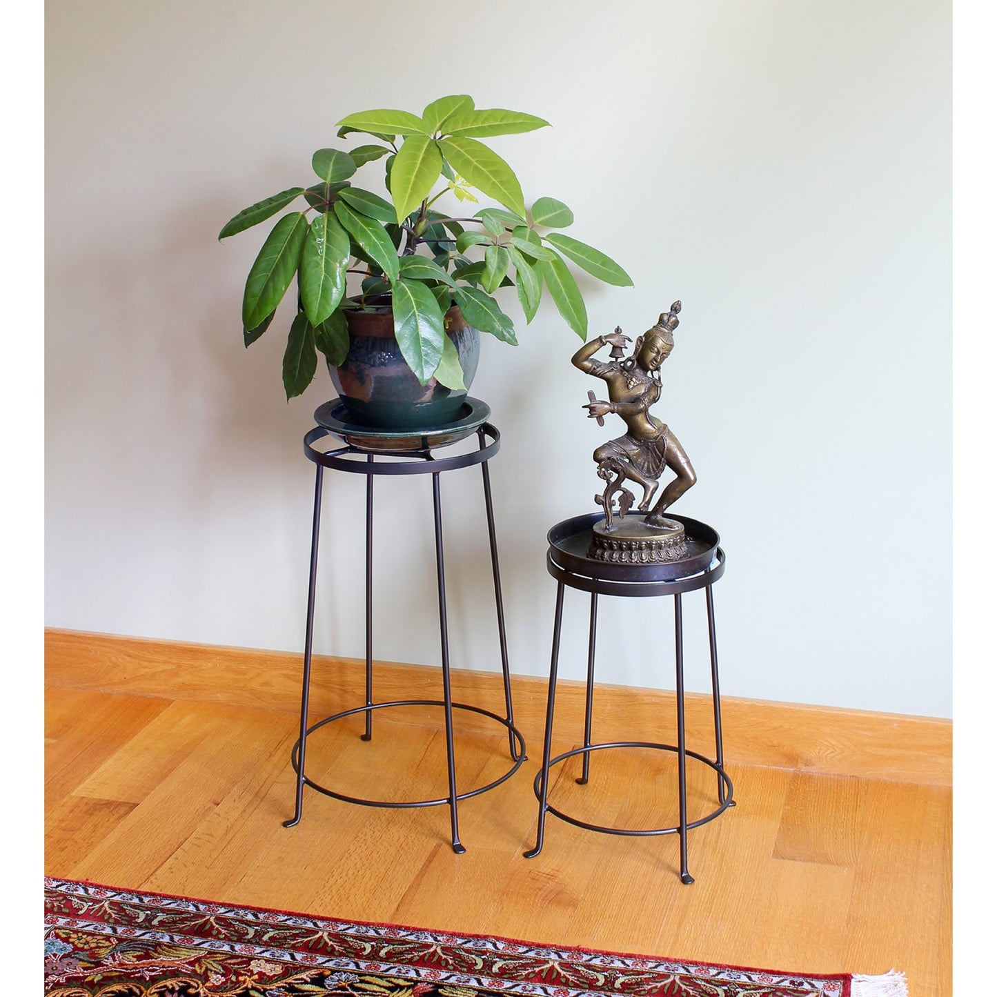 ACHLA Argyle Plant Stand IV 24in | Wrought Iron Graphite Powder Coat | Indoor & Outdoor Pedestal | 12-17.25 x 12-17.25 x 24 in | Model FB-33