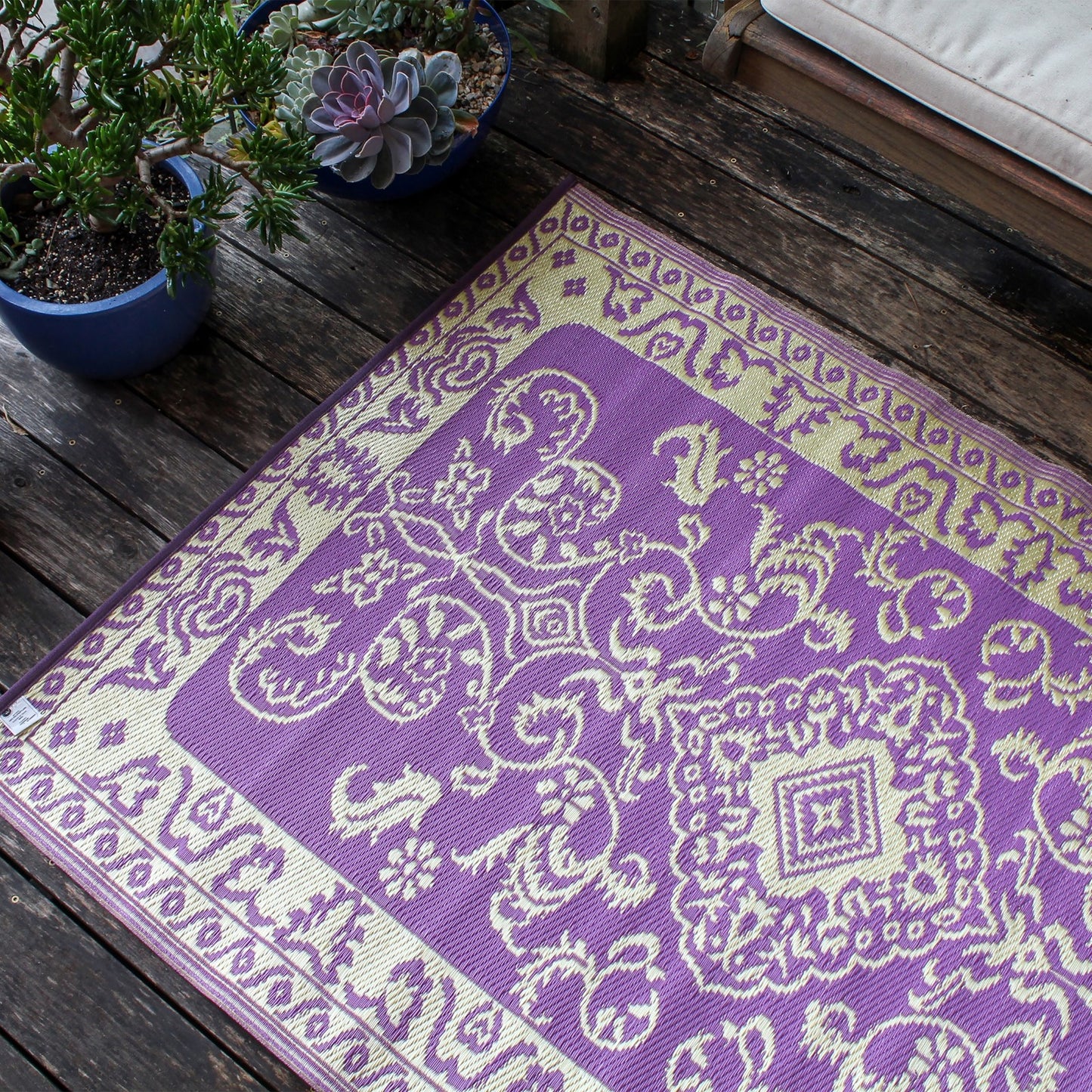 ACHLA Tracery 4 x 6 ft Floor Mat | Woven Polypropylene Violet | Indoor & Outdoor Entryway & Kitchen | 48 x 72 x 0.25 in | Model K-00970
