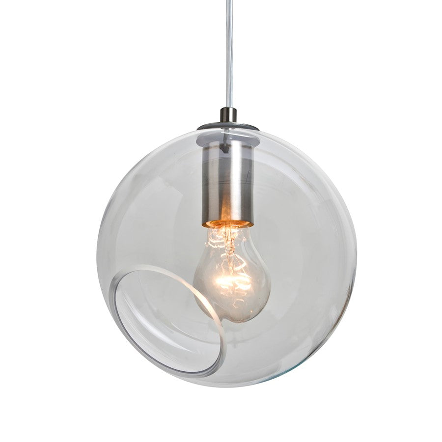 Besa Lighting Maestro 8 1-Light Pendant | Transitional Satin Nickel and Clear Glass | Kitchen Island & Dining Room | Model 1JT-MAESTRO8CL-SN