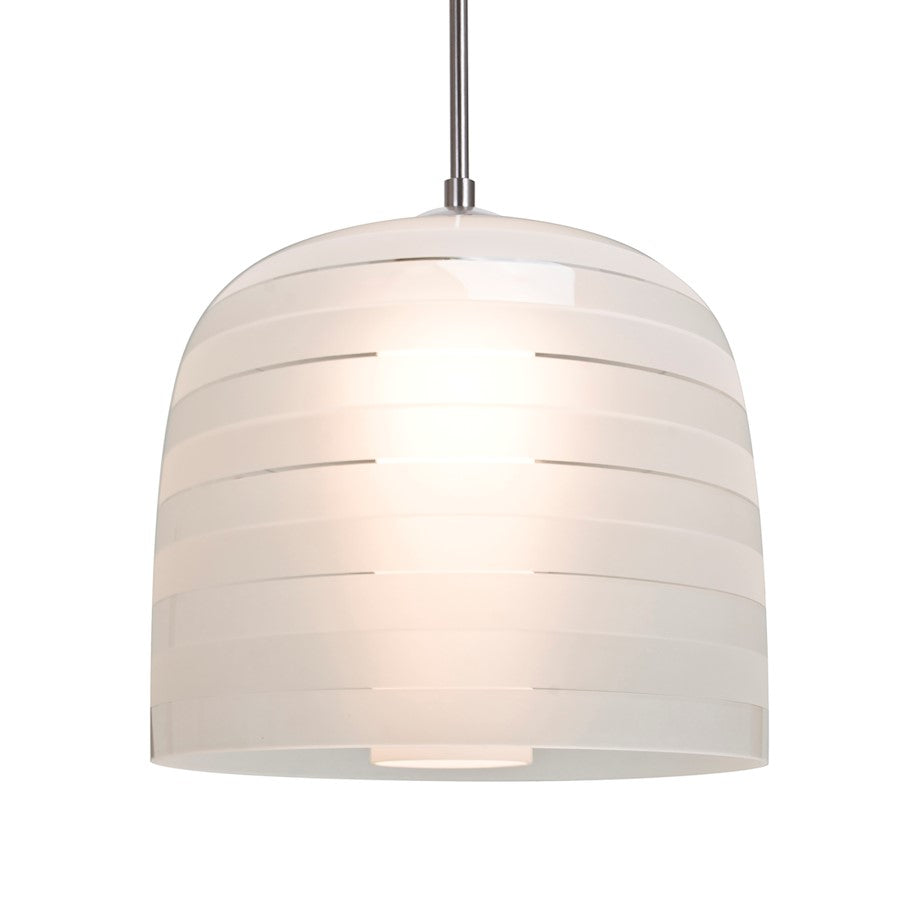 Besa Lighting Mitzi 10 9in 1-Light Pendant | Contemporary Satin Nickel and White Glass | Kitchen Island & Dining Room | Model 1JT-MITZI10FR-SN
